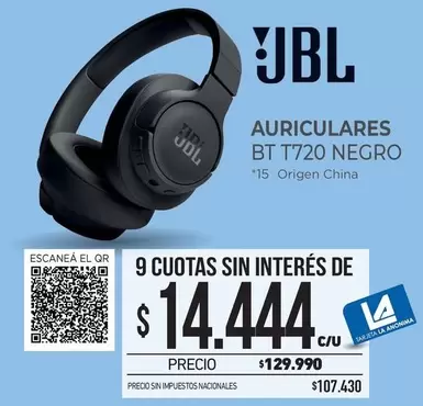 JBL - AURICULARES BT T720 NEGRO