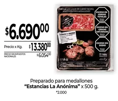 X$ - Preparado para medallones