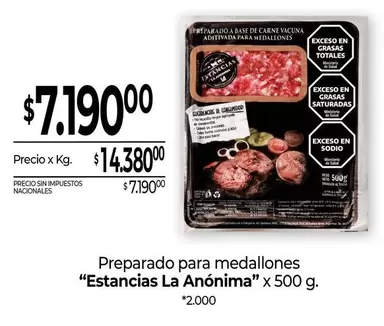 X$ - Preparado para medallones