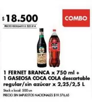 Coca cola - FERNET BRANCA + GASEOSA COCA COLA
