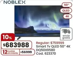Noblex - Smart Tv QLED 50" 4K DQ50X9580