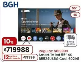 BGH - Smart Tv led 55" 4K B5524US6G Cod. 602141