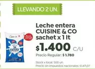 Cuisine - Leche entera sachet