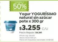 Yogurísimo - Yogur natural sin azúcar pote
