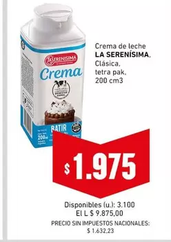 La Serenísima - Crema de leche