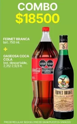 Coca cola - FERNET BRANCA + GASEOSA COCA COLA