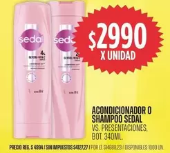 Sedal - Acondicionador o Shampoo