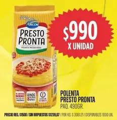 Arcor - POLENTA PRESTO PRONTA