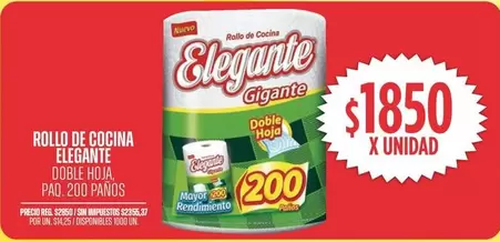 Elegante - ROLLO DE COCINA GIGANTE DOBLE HOJA