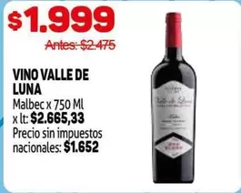 Malbec - VINO VALLE DE LUNA