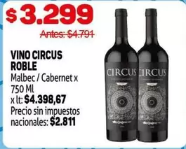 Circus - VINO CIRCUS ROBLE Malbec / Cabernet