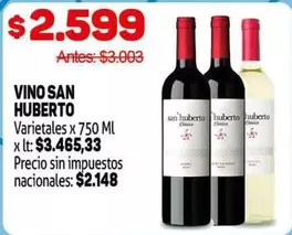 X$ - VINO SAN HUERTO Varietales