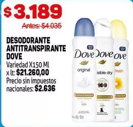 Dove - DESODORANTE ANTITRANSPIRANTE