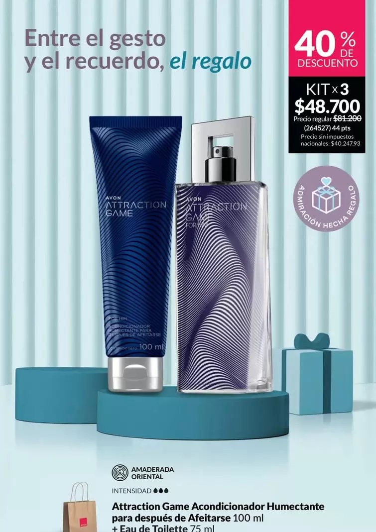 Avon - Attraction Game Acondicionador Humectante para después de Afeitars + Eau de Toilette