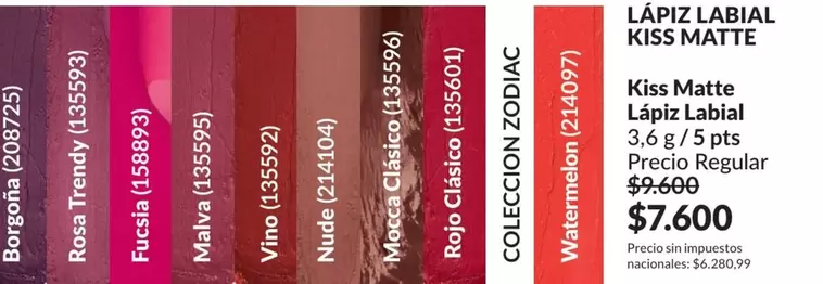 Rojo - Lápiz Labial Kiss Matte