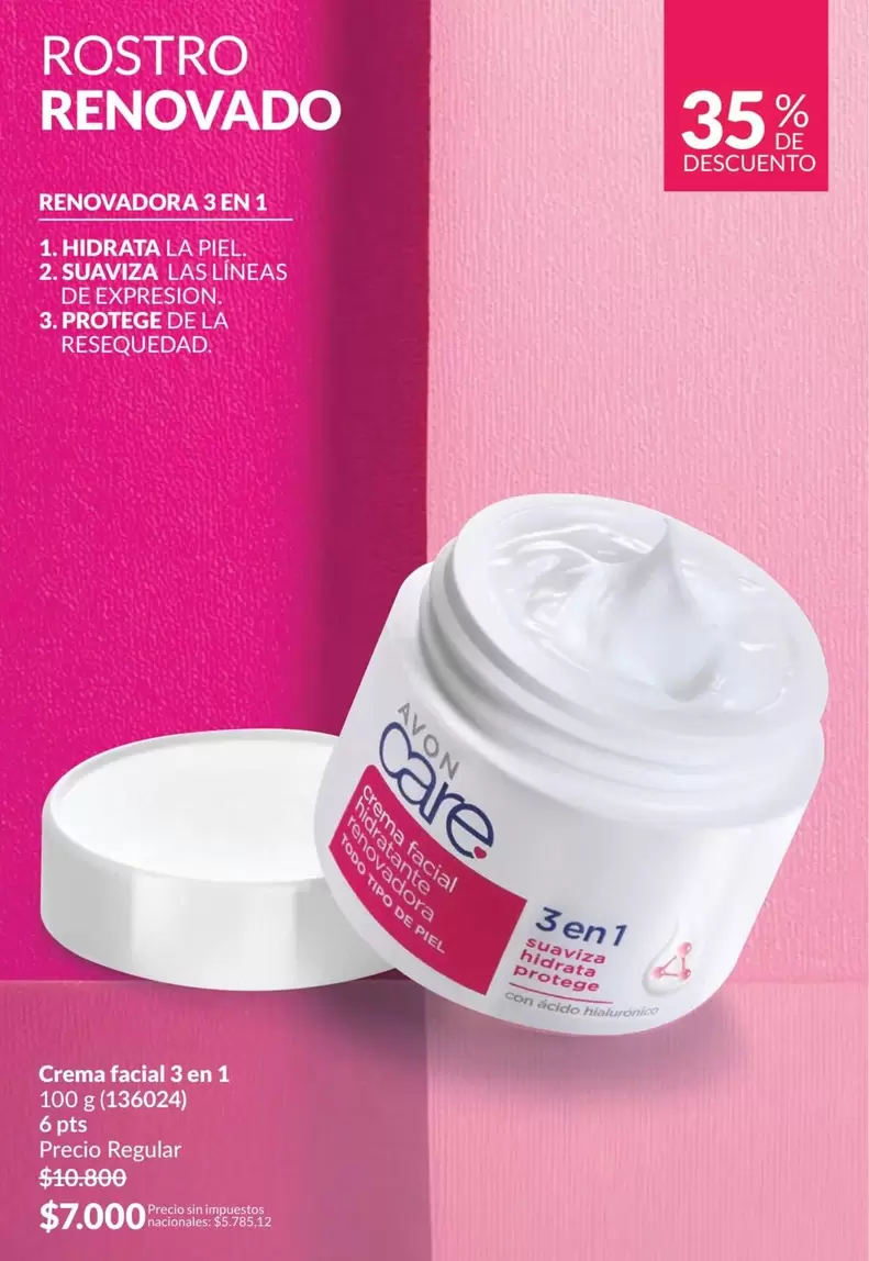 Avon - Crema facial 3 en 1