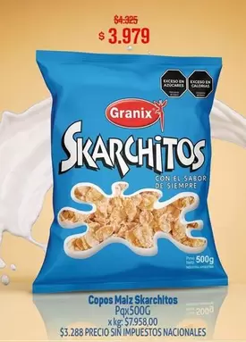 Granix - Copos Maiz Skarchitos Pq500G