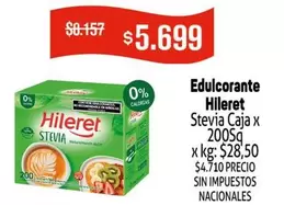 Hileret - Edulcorante Stevia Caja