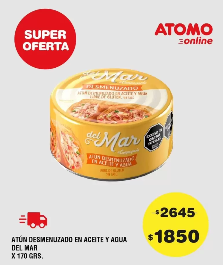 Atomo - ATÚN DESMENUZADO EN ACEITE Y AGUA