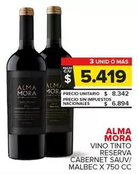 Alma Mora - VINO TINTO RESERVA CABERNET SAUV/ MALBEC