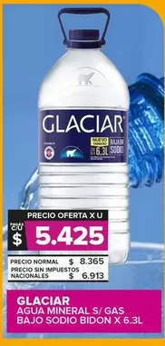Glaciar - AGUA MINERAL S/ GAS BAJO SODIO BIDON