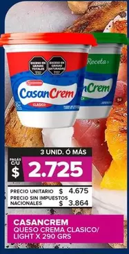 Casancrem - QUESO CREMA CLASICO/ LIGHT