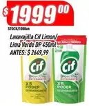 Cif - Lavavajilla Limon/Lima Verde DP 450ml