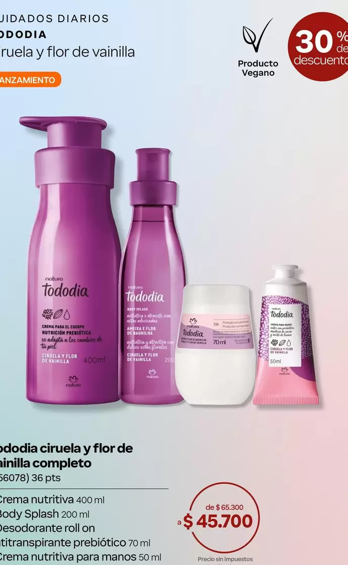 Natura - Tododia Ciruela y Flor de Vainilla Completo