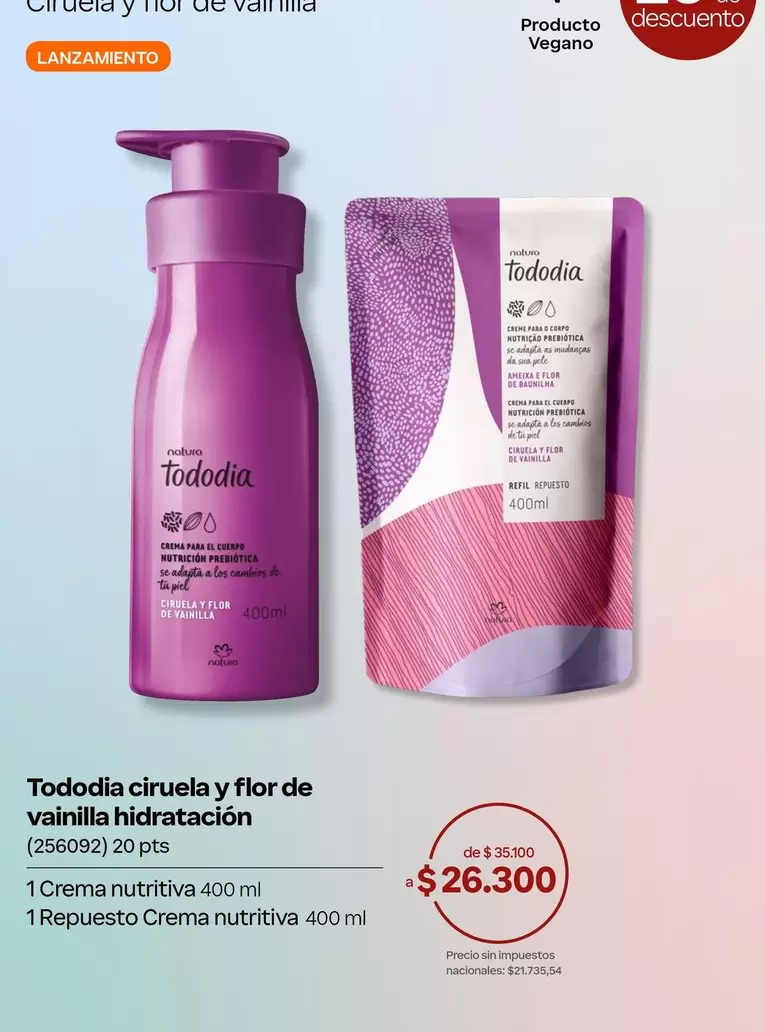 Natura - Tododia ciruela y flor de vainilla hidratación (256092)