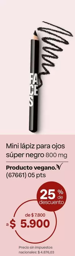 Negro - Mini lápiz para ojos súper negro 800 mg