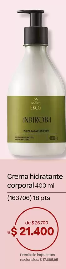 Natura - Crema hidratante corporal 400 ml (163706)