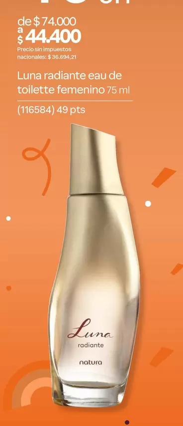 Natura - Luna radiante eau de toilette femenino 75 ml