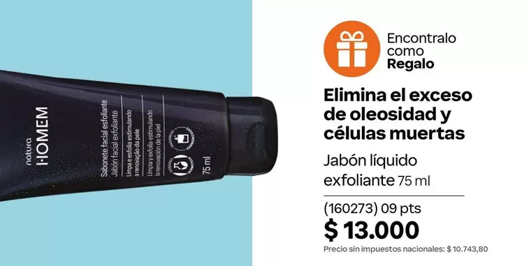 Natura - Jabón líquido exfoliante 75 ml (160273)