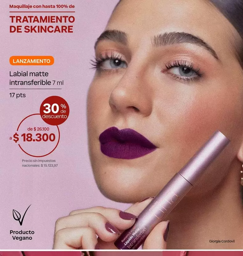 Labial matte intransferible 7 ml