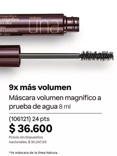 Natura - Máscara volumen magnífico a prueba de agua 8 ml (106121)