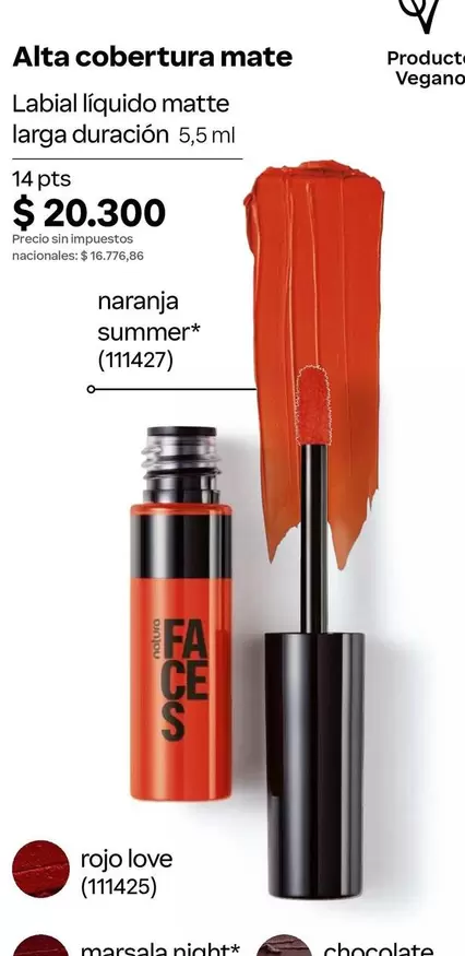 Rojo - Labial líquido matte larga duración 5,5 ml