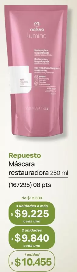 Natura - Repuesto Máscara restauradora 250 ml (167296)