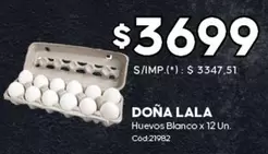 X$ - Huevos Blanco x 12 Un. Cod:21982