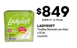 Ladysoft - Toallas Normal con Alas x 8 Un. Cód:59776