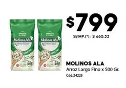 Molinos Ala - Arroz Largo Fino x 500 Gr. Cód:24225