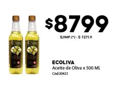 Ecoliva - Aceite de Oliva x 500 Ml. Cód:30421