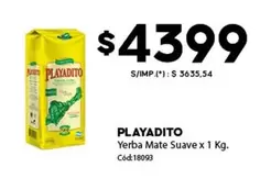 Playadito - Yerba Mate Suave x 1 Kg. Cód:18093