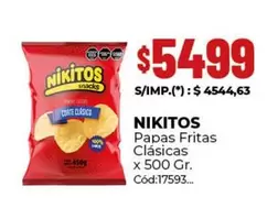 Nikitos - Papas Fritas Cl





sicas x 500 Gr. C





d:17593