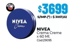 Nivea - Crema Crema x 60 Ml. Cód:29095