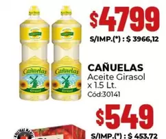 cañuelas - Aceite Girasol x 1.5 Lt. Cód:30141