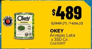 Okey - Arvejas Lata Cód:10917