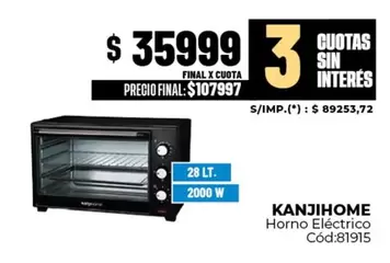 X$ - Horno Eléctrico Cód:81915