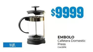 EMBOLO Cafetera Domestic Press Cód:28116