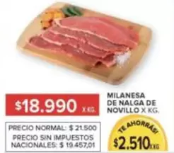 X$ - MILANESA DE NALGA DE NOVILLO