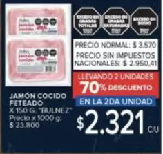 X$ - JAMÓN COCIDO FETEADO
